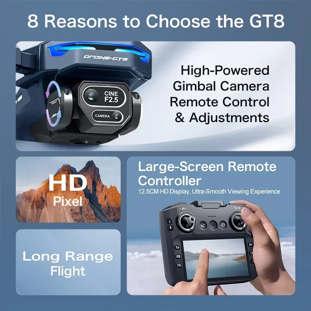 Drone 4K HD GT8 Camera Obstacl - Drone Multispectral 评论和价格